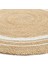 Vime 01R Natural Beyaz Yuvarlak Jüt Halı Yolluk El Dokuma Jüt Kilim Hasır Halı Otantik Bohem Halı 6