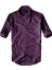Slim Fit %100 Pamuk Kumaş Hakim Yaka Uzun Kol Gömlek Mor 1