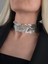 Arpa Pul Payet Zırh Metal Geniş Model Gümüş Choker Kolye 4