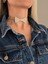 Papyon Model Rhinestone Choker Tasma Model Gold Renk Kolye 1