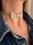 Papyon Model Rhinestone Choker Tasma Model Gold Renk Kolye 3