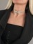 Papyon Model Rhinestone Choker Tasma Model Gold Renk Kolye 4