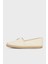 % 100 Deri Yuvarlak Burun Espadril Bayan Espadril FW0FW08540 Acj 3