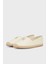 % 100 Deri Yuvarlak Burun Espadril Bayan Espadril FW0FW08540 Acj 4