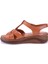 DZA07-77025100 Taba Günlük Ortopedik Deri Kadın Sandalet 3
