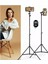 Kumandalı Tripod 2.1 mt Telefon Ring Light Tutucu Lamba Işık Ayağı Metal Fotoğraf Stüdyo Lamba 1