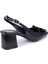 DZA07-108525516 Siyah Rugan Klasik Topuklu Kadın Ayakkabı 4
