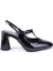 DZA07-1133602 Siyah Rugan Klasik Topuklu Kadın Ayakkabı 2