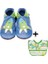 İkili Set, 6-18 Ay Iplay Mama Önlüğü ve 0-6 Ay Bebek Zoom Blue Pink El Yapımı Hakiki Deriden Patik 1