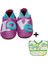 İkili Set, 6-18 Ay Iplay Mama Önlüğü ve 0-6 Ay Bebek Loveletter Grape El Yapımı Hakiki Deriden Patik 1