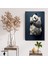 Tekli Dikey Kanvas Duvar Tablosu 3 Boyut Görünümlü Sevimli Panda 1