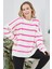 Kadın Triko Çizgili Kazak 3