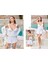 25543 Kadın Krem Viskon Kumaş Sabahlıklı Pijama Şort Takım 4