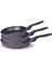 3'lü Döküm Tava Set Siyah 20-24-28 cm 1