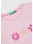 Kız Çocuk Pembe Simli Benetton Logo Baskılı T-Shirt 3
