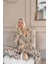 Bej Autumn Blossom Exclusive Örme Sabahlıklı Kadın Pijama Takım 2