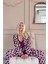 Mor Daisy Exclusive Önden Düğmeli Kadın Pijama Takım Exclusive Örme Sabahlıklı Kadın Pijama Takım 2