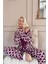 Mor Daisy Exclusive Önden Düğmeli Kadın Pijama Takım Exclusive Örme Sabahlıklı Kadın Pijama Takım 3
