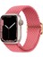 Apple Watch 42 mm / 44MM / 45MM/ 49 mm (Seriler /se/ultra ile Uyumlu) Örgü Tokalı Bant Kordon Pembe 1