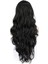 Siyah Uzun Dalgalı Fiber Sentetik Tül Peruk 4