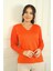 Kadın Merdiven V Yaka Kolları Şifon Kazak 1