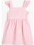 Kelebek Kollu Beli Bağcıklı Pembe Kız Bebek Elbise 5SMG80026AW 1