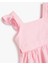Kelebek Kollu Beli Bağcıklı Pembe Kız Bebek Elbise 5SMG80026AW 2