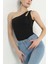 Tek Kol Omuz Detaylı Önü Yarım Çift Katlı Bodysuit 3
