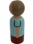 ahşap Boyalı Peg Bebekler- Eğlenceli Renkli Pegdoll1 Adet 2