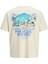 Jack Jones Jorparallel Tee Ss Crew Neck Tg Erkek Bej Tshirt 12275399-06 2