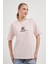 Armalıfe 6201 Ayıcık Nakışlı Bisiklet Yaka Rahat Kalıp Kadın T-Shırt 1
