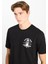 %100 Pamuk Regular Fit Normal Kesim Bisiklet Yaka Baskılı Siyah Tişört 4