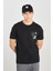 %100 Pamuk Regular Fit Normal Kesim Bisiklet Yaka Baskılı Siyah Tişört 2