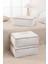 Büyük boy baza altı yastık ve yorgan seti, 62x46x22, polyester, bej ve beyaz renk 1