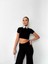 Osy Modal Yumuşak Dokulu Kumaş Kısa Kollu Crop Alt Ispanyol Paça Pantalon Ikili Takım - Siyah 2