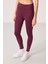 Bordo Polyester Esnek Standart Fit Performans Kadın Tayt - 94667 4