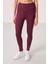 Bordo Polyester Standart Fit Esnek Performans Kadın Tayt - 94666 2