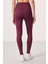 Bordo Polyester Standart Fit Esnek Performans Kadın Tayt - 94666 3