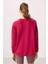 Viva Kırmızı Yumuşak Dokulu O Yaka Oversize Kadın Tunik Sweatshirt - 97303 1