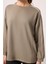 Koyu Bej Yumuşak Dokulu O Yaka Oversize Kadın Tunik Sweatshirt - 97303 5