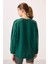 Yeşil Yumuşak Dokulu O Yaka Oversize Kadın Tunik Sweatshirt - 97303 4