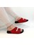 7410 Kırmızı Çift Tokalı Yumuşak Taban Rahat Terlik 1