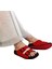 7410 Kırmızı Çift Tokalı Yumuşak Taban Rahat Terlik 2