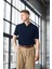 Polo Yaka Basic Düğmeli Triko Erkek T-Shirt - Lacivert 1