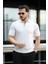 Premium Şerit Detaylı Viskon Polo Yaka Triko Erkek T-Shirt - Ekru 1