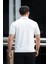 Premium Şerit Detaylı Viskon Polo Yaka Triko Erkek T-Shirt - Ekru 3