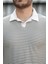 Çizgili Örme Desenli Polo Yaka Erkek T-Shirt - Yeşil 2