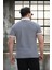 Çizgili Örme Desenli Polo Yaka Erkek T-Shirt - Lacivert 5