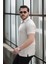 Çizgili Örme Desenli Polo Yaka Erkek T-Shirt - Bej 4