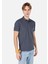 Regular Fit Polo Yaka Düz Erkek Mavi Kısa Kol Tişört 1